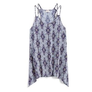 Pixley brunelle shark bite hem top, blue